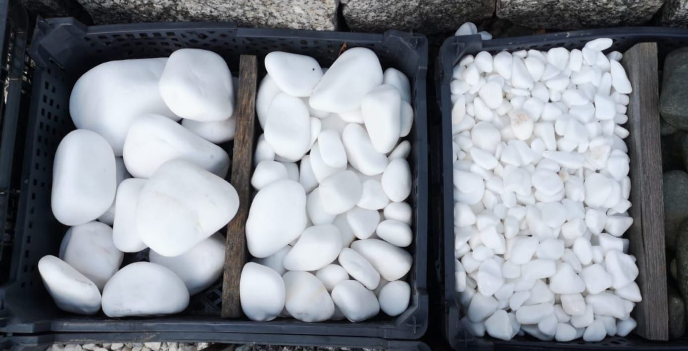 Grys biały lub otoczaki greckie śnieżnobiały Thassos kamień dostawa