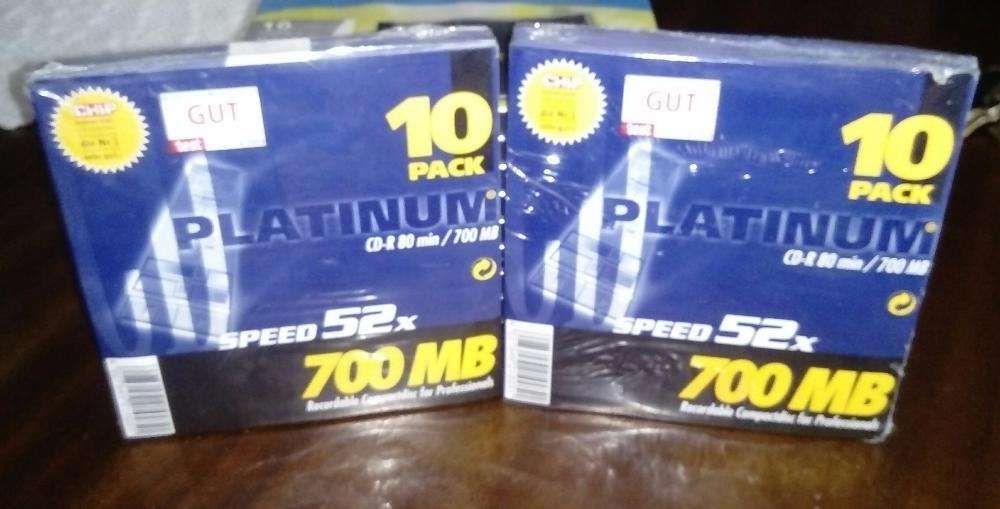 Platinum CD-R 700 MB, # 2 Pack = 20 Pcs