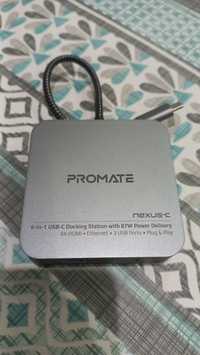 USB-C хаб 6-в-1 Promate Nexus-C USB-C PD/HDMI/3xUSB 3.0/RJ45