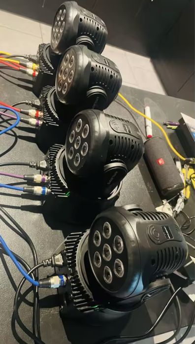 4 mini moving head wash (ler descrição)