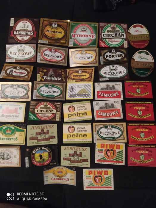 Browar Ciechanów 37 szt. Etykiet na piwo od lat 60 tych
