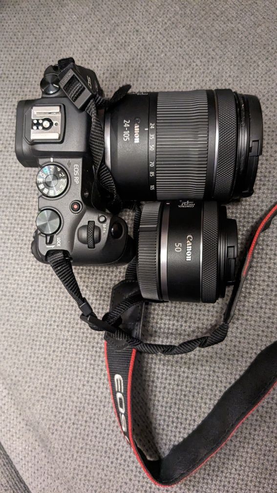 Canon EOS RP + obiektyw Canon 24-105mm + obiektyw Canon 50mm +akcesori