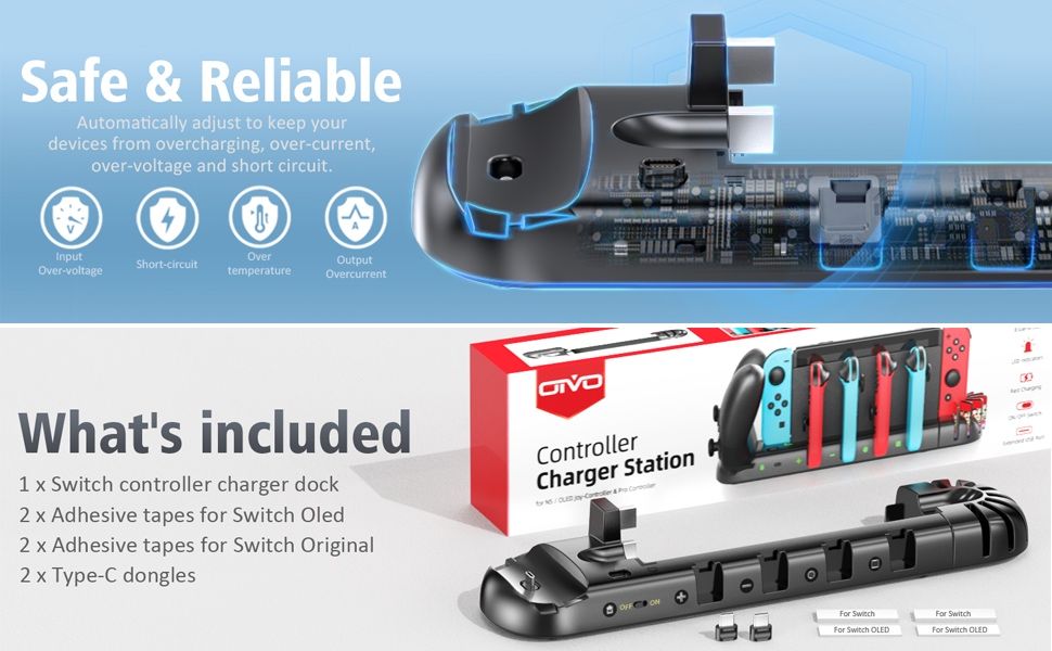 Podstawka ładująca Switch/OLED do kontrolerów Joy-Con i Pro