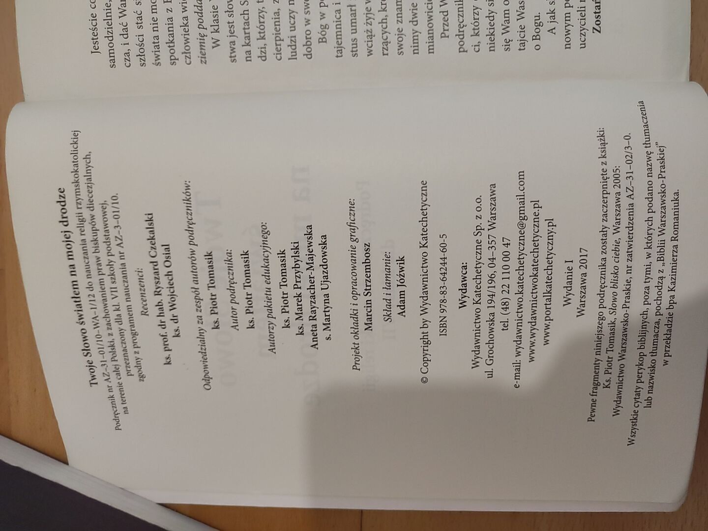 Twoje Słowo światłem na mojej drodze podręcznik