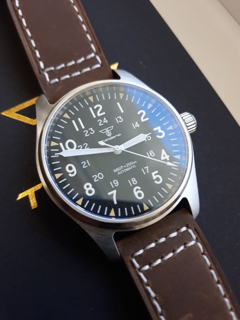 Zegarek męski Tandorio Pilot automatic mechanizm seiko NH35 Nowy