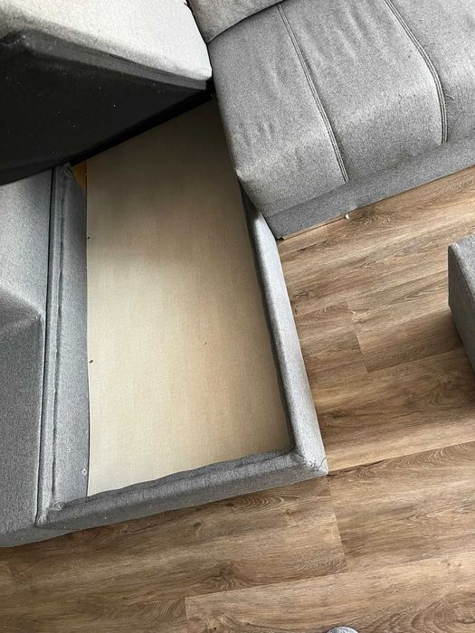 Sofá Retrátil e Reclinável Cinza + Capa + Encosto de pés