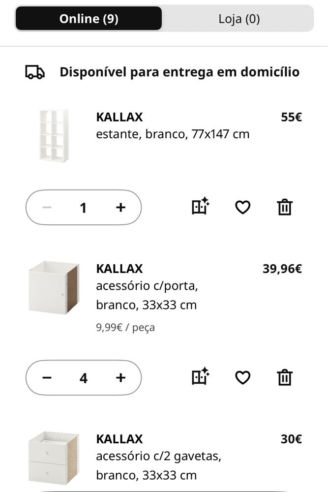 Estante KALLAX com portas e gavetas