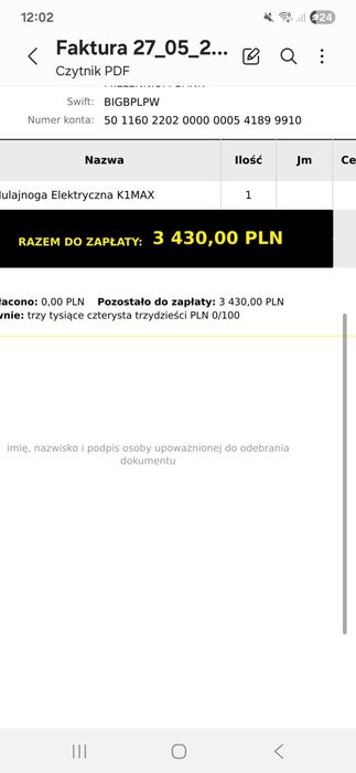 Hulajnoga Kamikaze K1 Max Jak nowa!