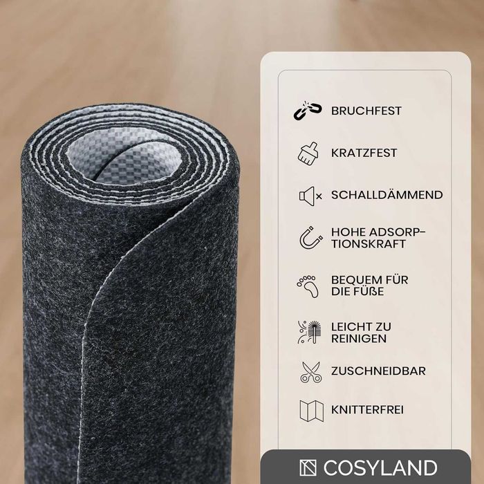 килимок захист покриття для підлоги COSYLAND  для  офісу, сірий