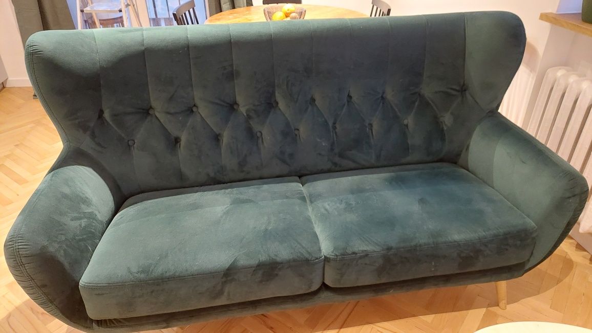 Sofa KELSO 3 osobowa ciemna butelkowa zieleń