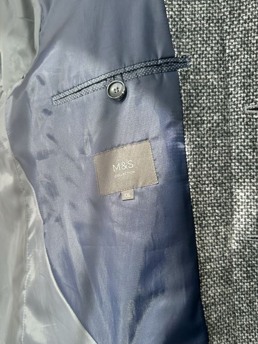 Напіввовняне твідове чоловіче пальто marks & spencer