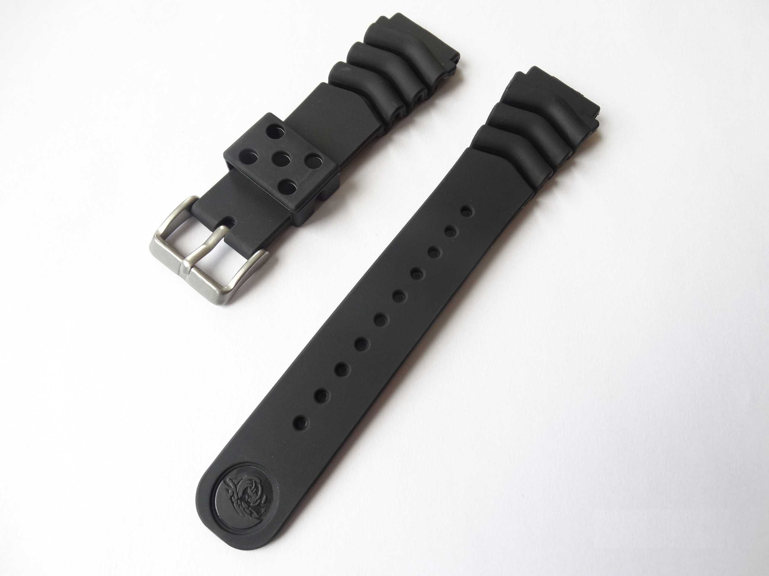 Pasek silikonowy do zegarka Seiko czarny 22mm gumowy