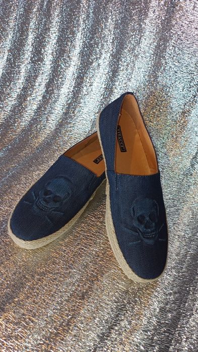 Макасины женские джинс кожа