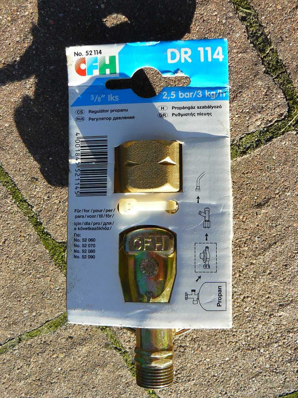 CFH Niemiecki regulator ciśnienia butli gazowej propan DR 114 2,5 bar.