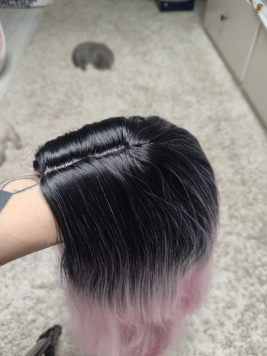 Różowa peruka ombre WIG cosplay pudrowy róż pink
