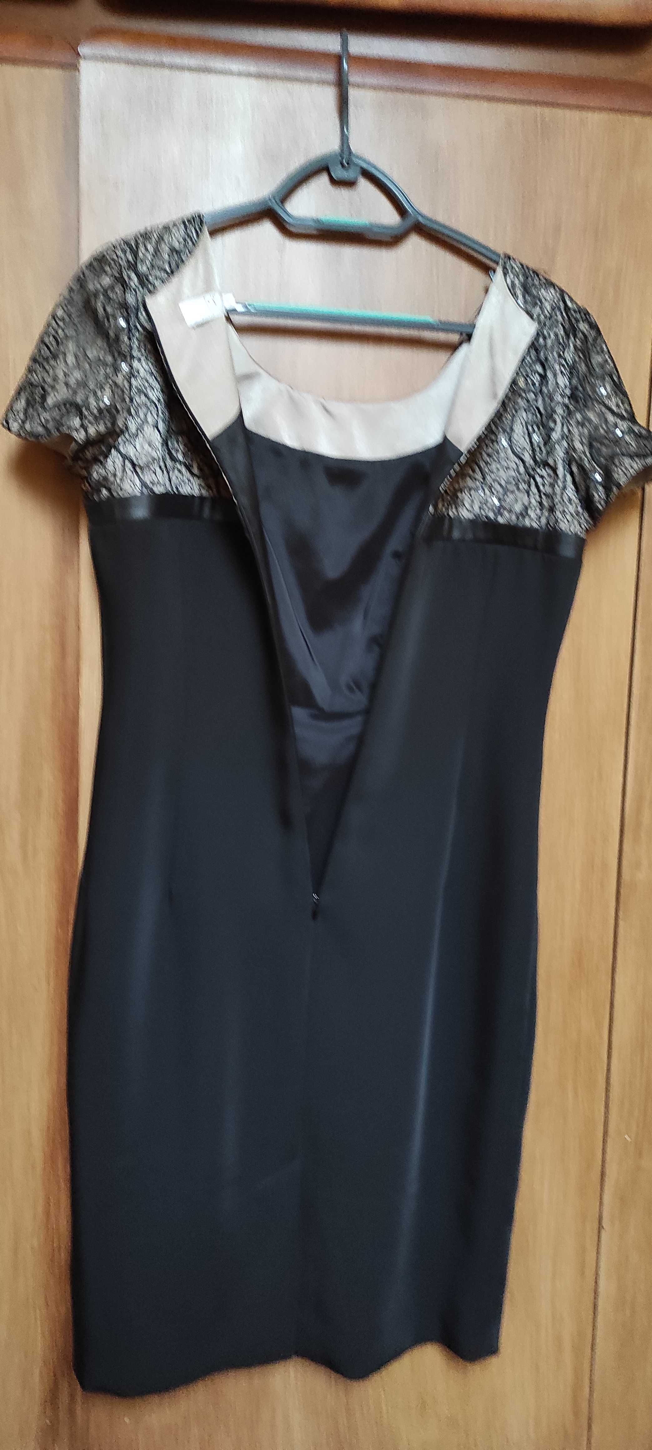 Sukienka czarna Potis & Verso, rozmiar 38, idealna na wesele