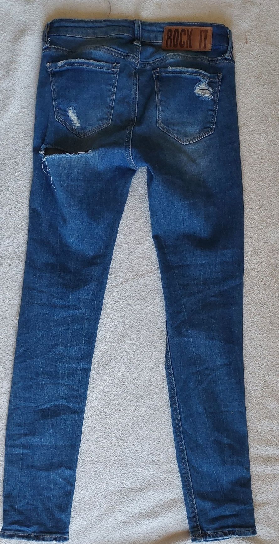 Super spodnie skinny z izdobnymi dziurami kaobieta roz. 34, XS Telly W