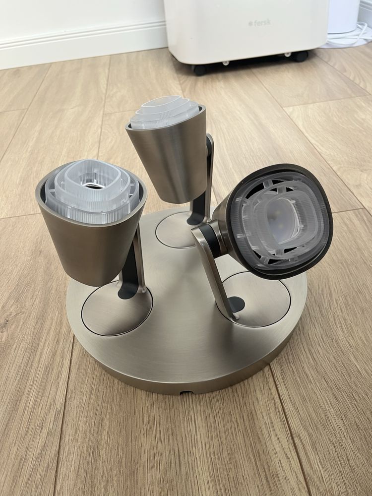 Lampa sufitowa, 3 reflektory kierowane, niklowana