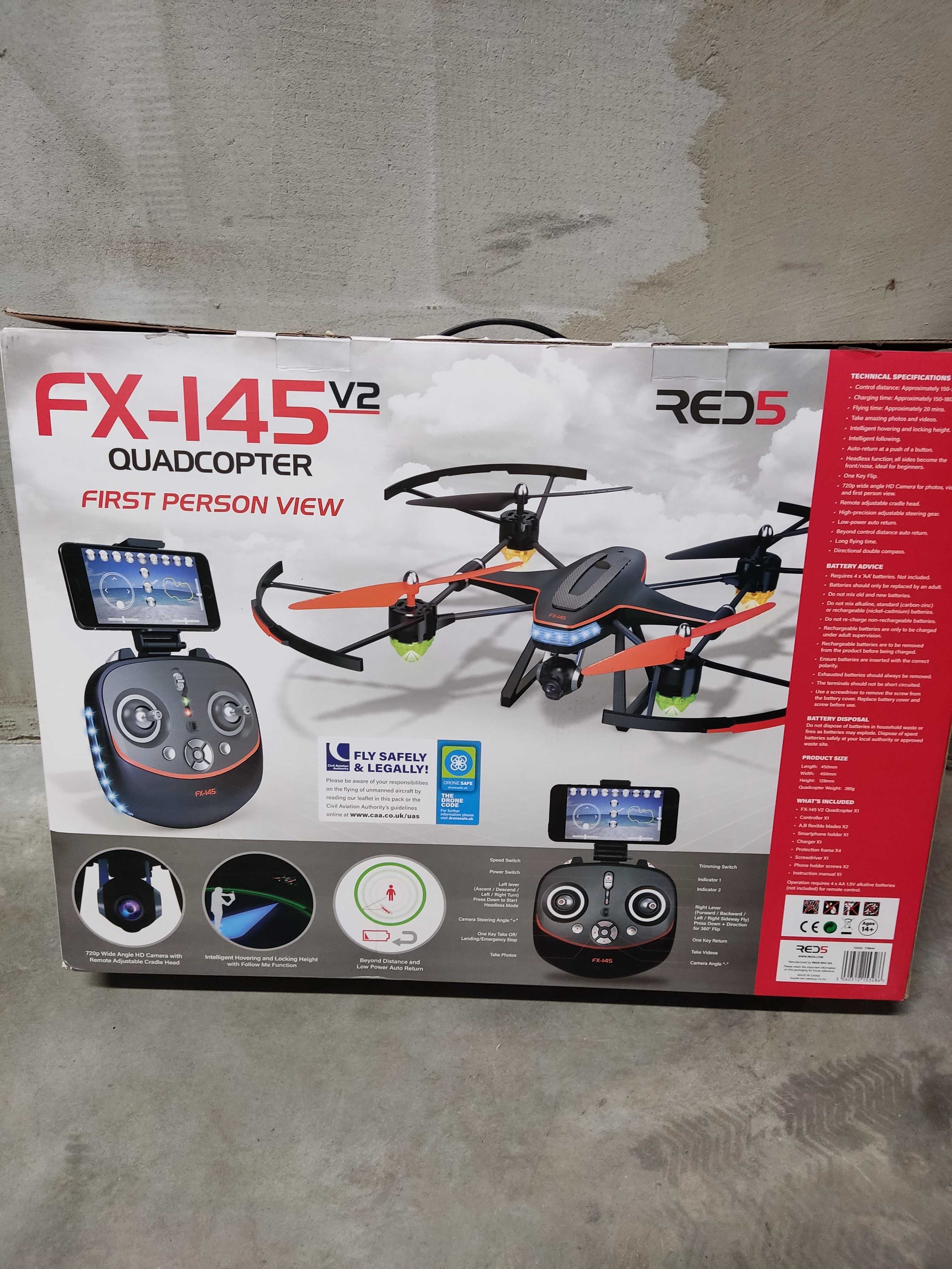 Dron RED5 FX-145 V2 quadcopter 720p HD Camera