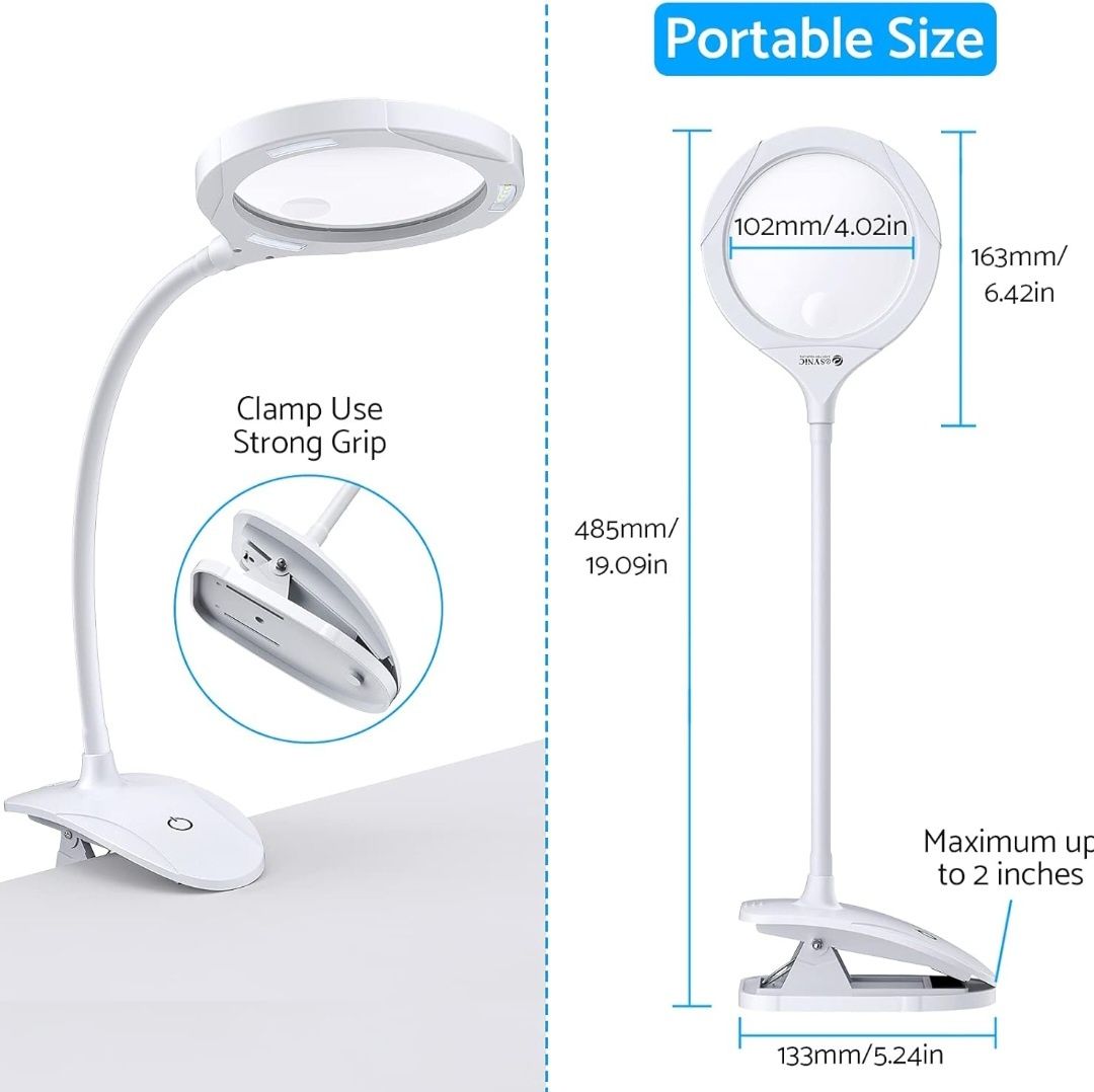 eSYNIC Lampa powiększająca 2w1 lampka i lupa
