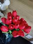 Czerwone tulipany silikonowe 10 szt