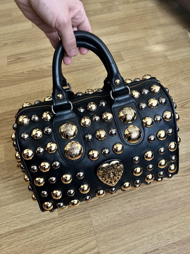 Сумка из кожи Gucci Babouska Studded Leather Boston оригинал новая