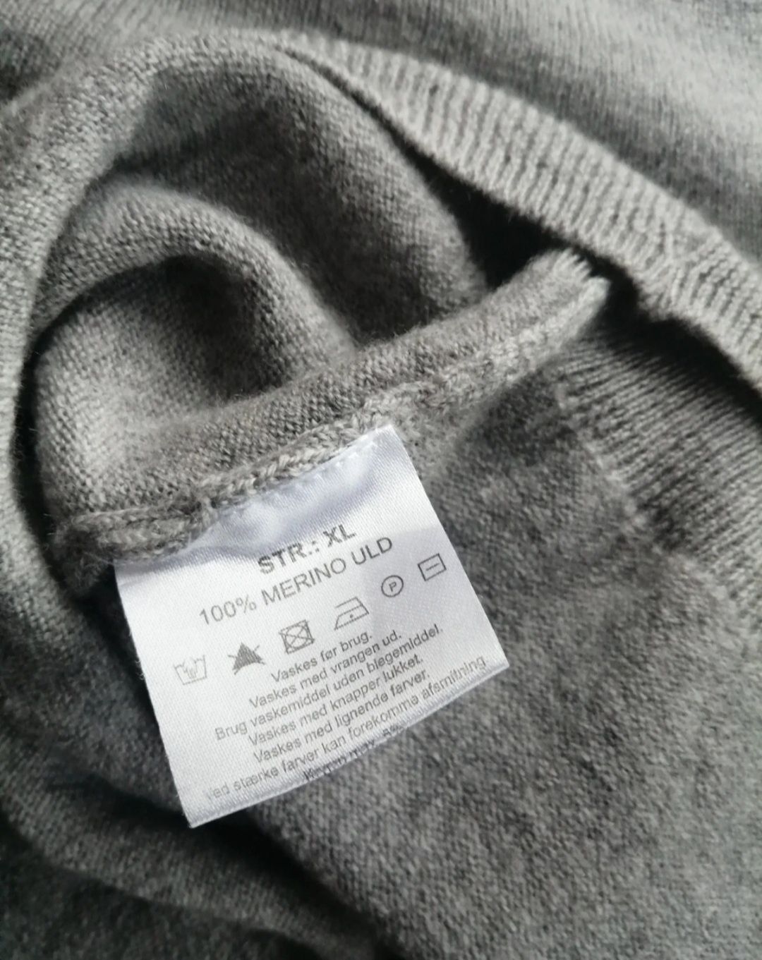 Sweter szary L  100% wełna merino wool