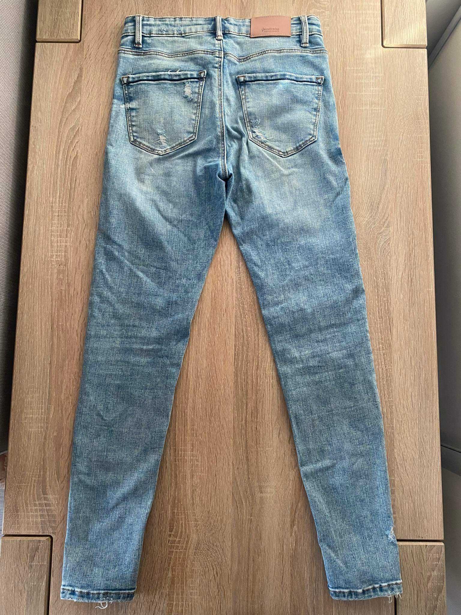 Spodnie dżinsowe niebieskie stradivarius 36