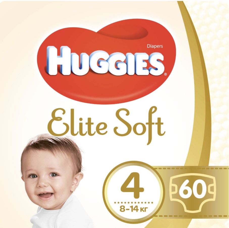 Huggies elite soft 4 60 штук