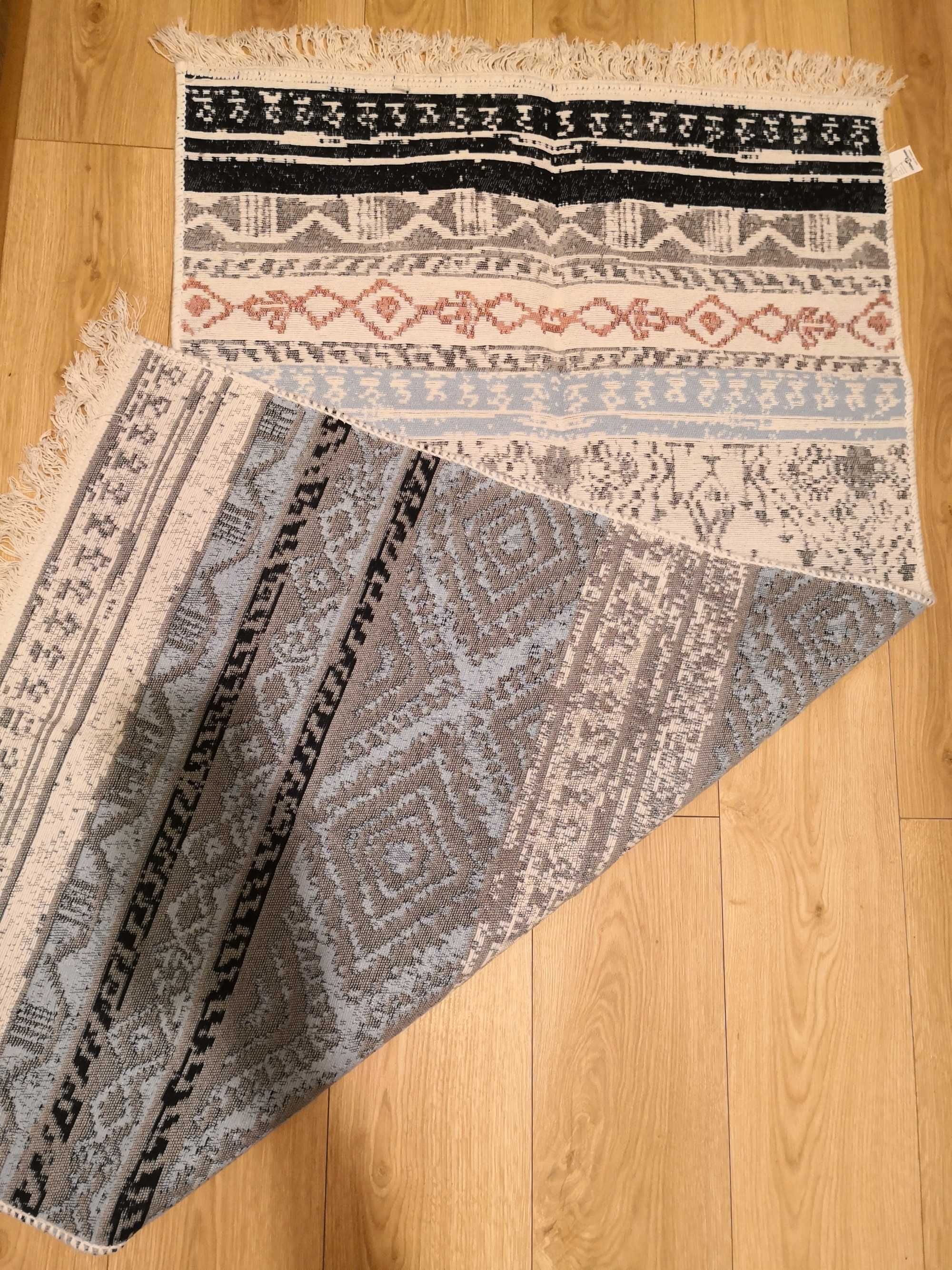 LOFT BOHO Dywan bawełniany szary 80 x 150, 100% bawełna, nowoczesny