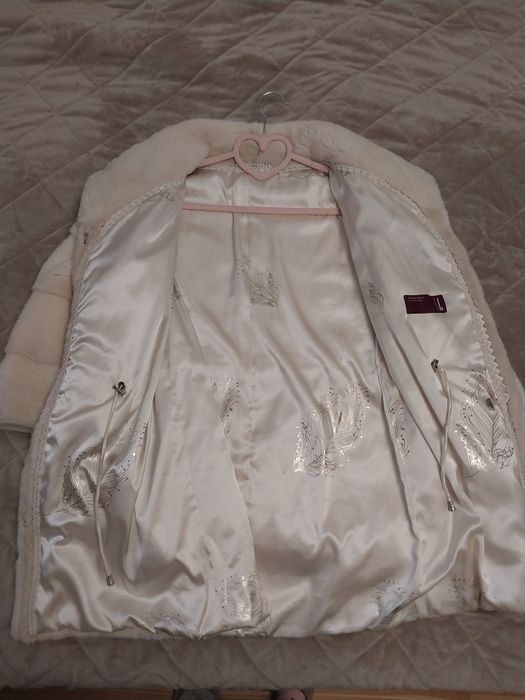 Шуба норка кремового кольору