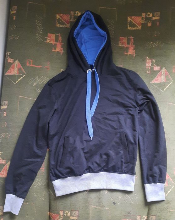 Bluza z kapturem męska Stegol rozmiar M czarna z szarym i niebieskim