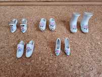 Miniaturas porcelana limoges France, sapatos, socas, botas, chinelos..
