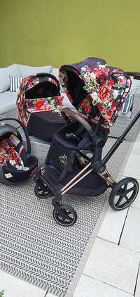 Wózek Cybex Priam 2.0 Spring Blossom Dark 3w1