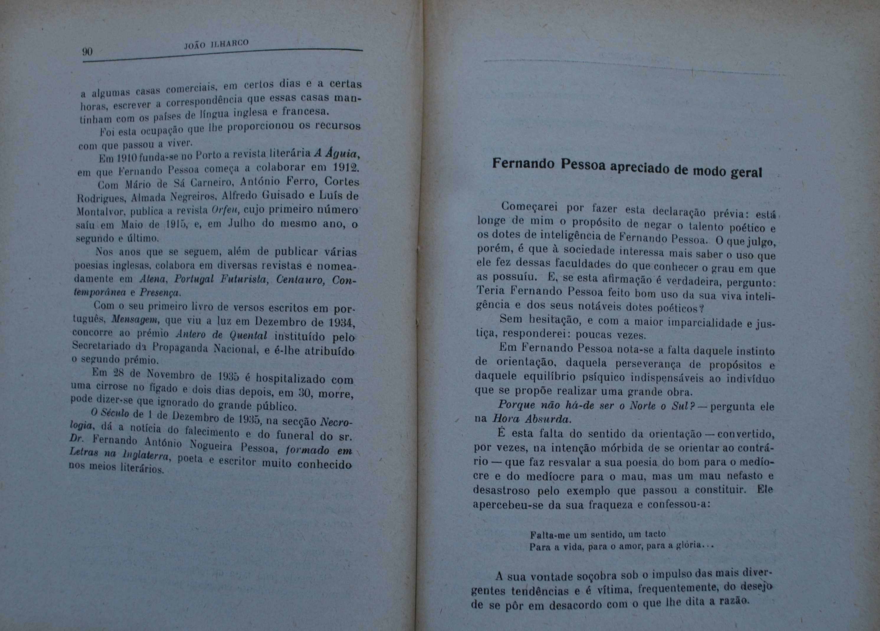 Libelo Contra A Poesia Modernista de João Ilharco - 1. Edição Ano 1955
