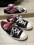 чорно розові конверси низькі black pink converse emo shoes