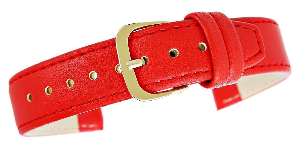 pasek do zegarka classic - skóra 18 mm 4999-18xxl-4z czerwony