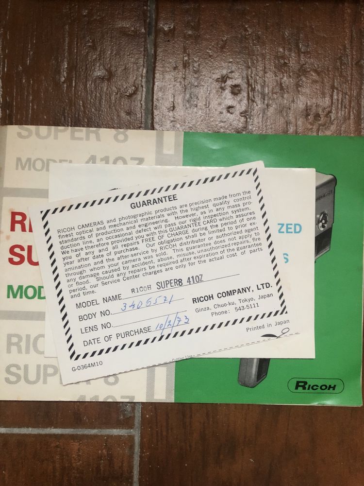 Câmera Ricoh Super 8, Model 410Z