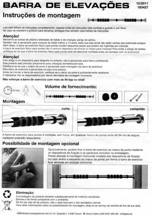 Barra de elevações nunca usada na caixa