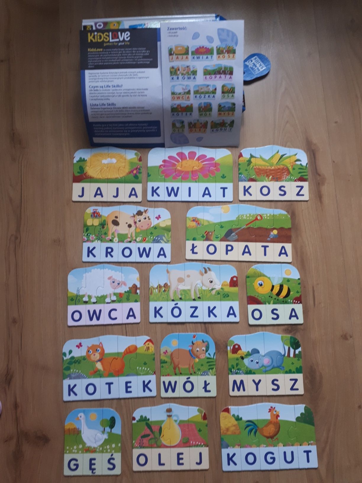 Moje pierwsze słowa farma puzzle