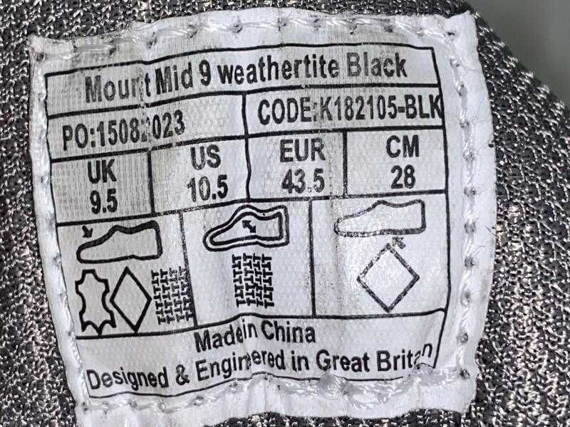 Зимові черевики karrimor waterproof, р-р 43,5, устілка 28 см