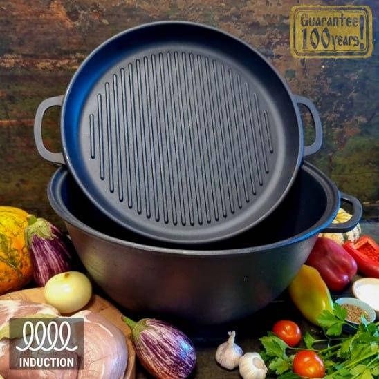 Акция! Казан Майстерня V18CPGr на 18 л з кришкою-сковородою гриль