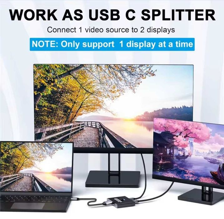 Przełącznik dwukierunkowy 8K USB C typu C 1x2 2x1 4K 120 Hz. (9)