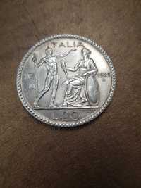 Монета 20 Лир 1927 г Италия очень редкая