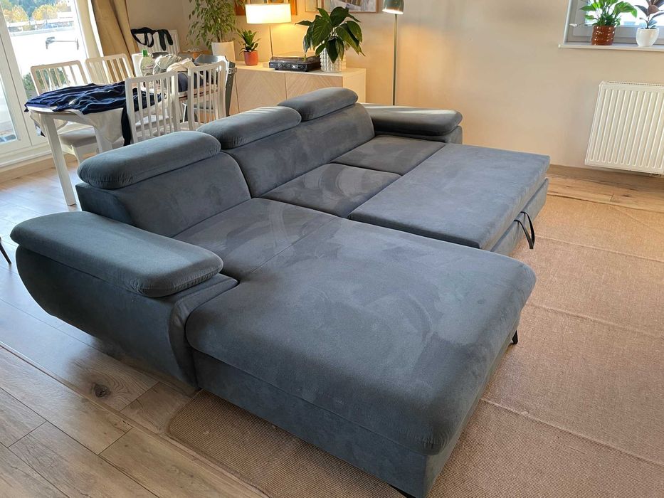 Narożnik SCALA z funkcją spania, rozkładane zagłówki Agata Meble