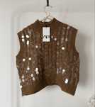 Zara sweter bez rękawów M cekiny