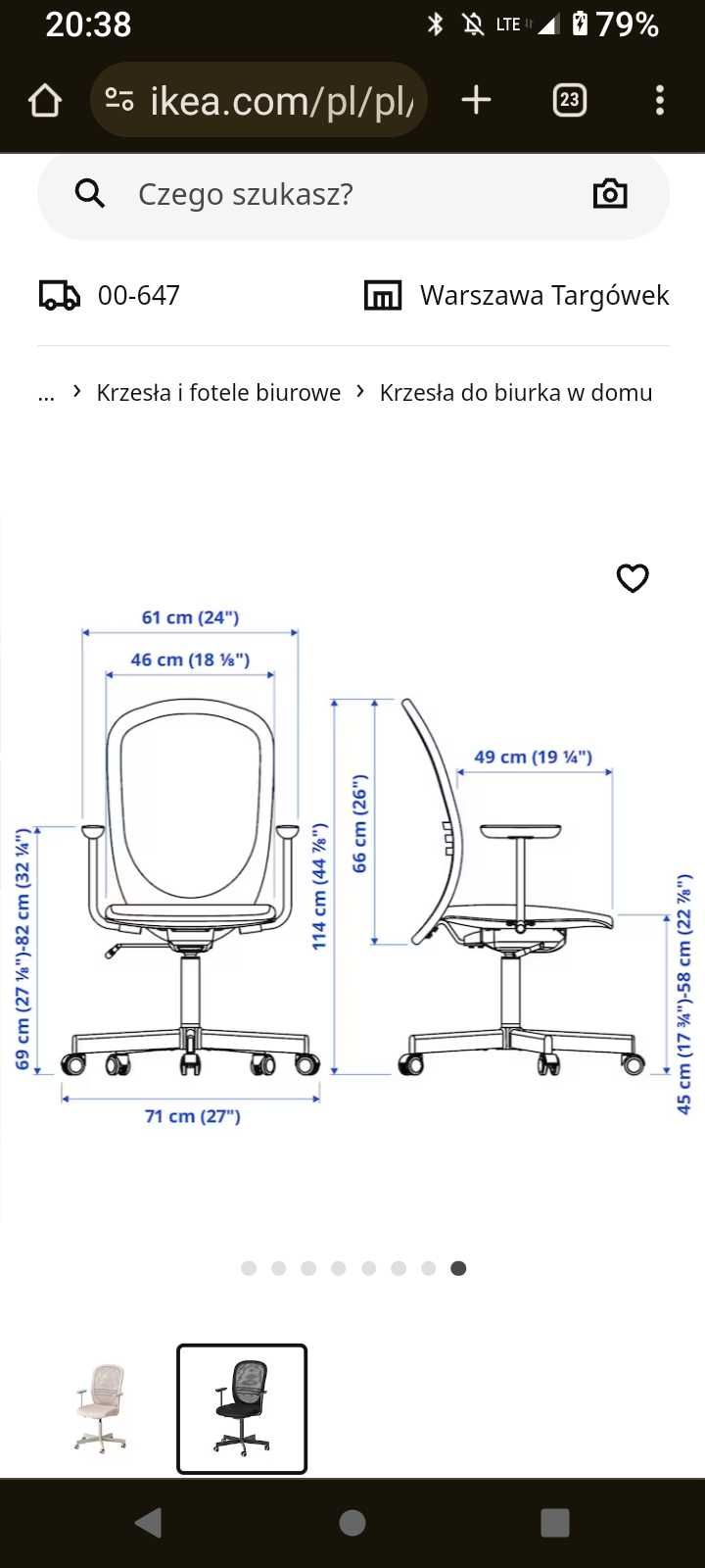 IKEA krzesło biurowe z podłokietnikami Flintan czarne st. Idealny