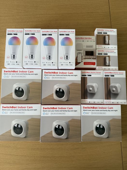 Kit Smart Home SwitchBot – Lâmpadas, Câmeras, Sensores & Hub
