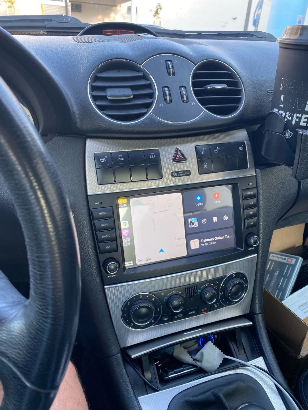 Rádio Android 12 com GPS Mercedes W209 CLK (Novo)