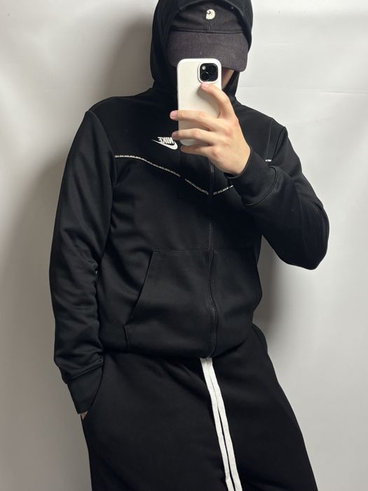 Чорний зіп худі nike tech fleece найк теч флис drill tn vm air shox dn